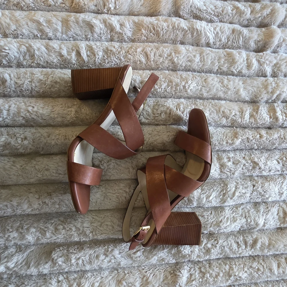Cole Haan Women’s Strappy Block Heel Sandals in Cognac Brown - Picture 4 of 9